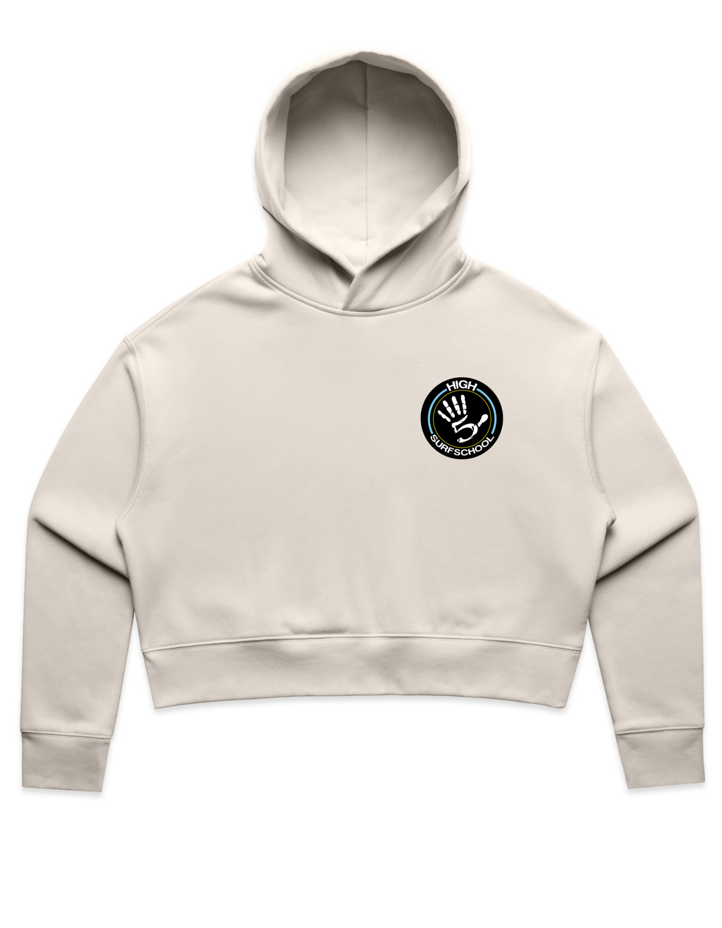 1 PRE-ORDER High5 Relax Crop Women  Hoodie beige – Duurzaam, stijlvol en chill