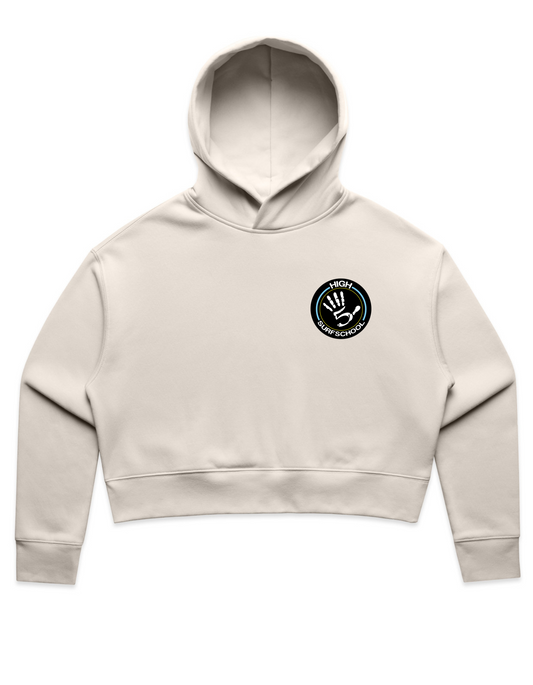 1 PRE-ORDER High5 Relax Crop Women  Hoodie beige – Duurzaam, stijlvol en chill