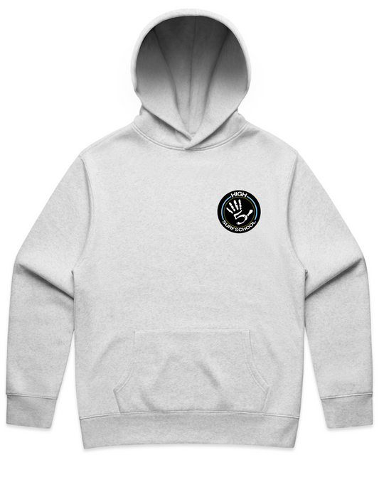 1 PRE-ORDER High5 Surf Hoodie – Relaxed white heather