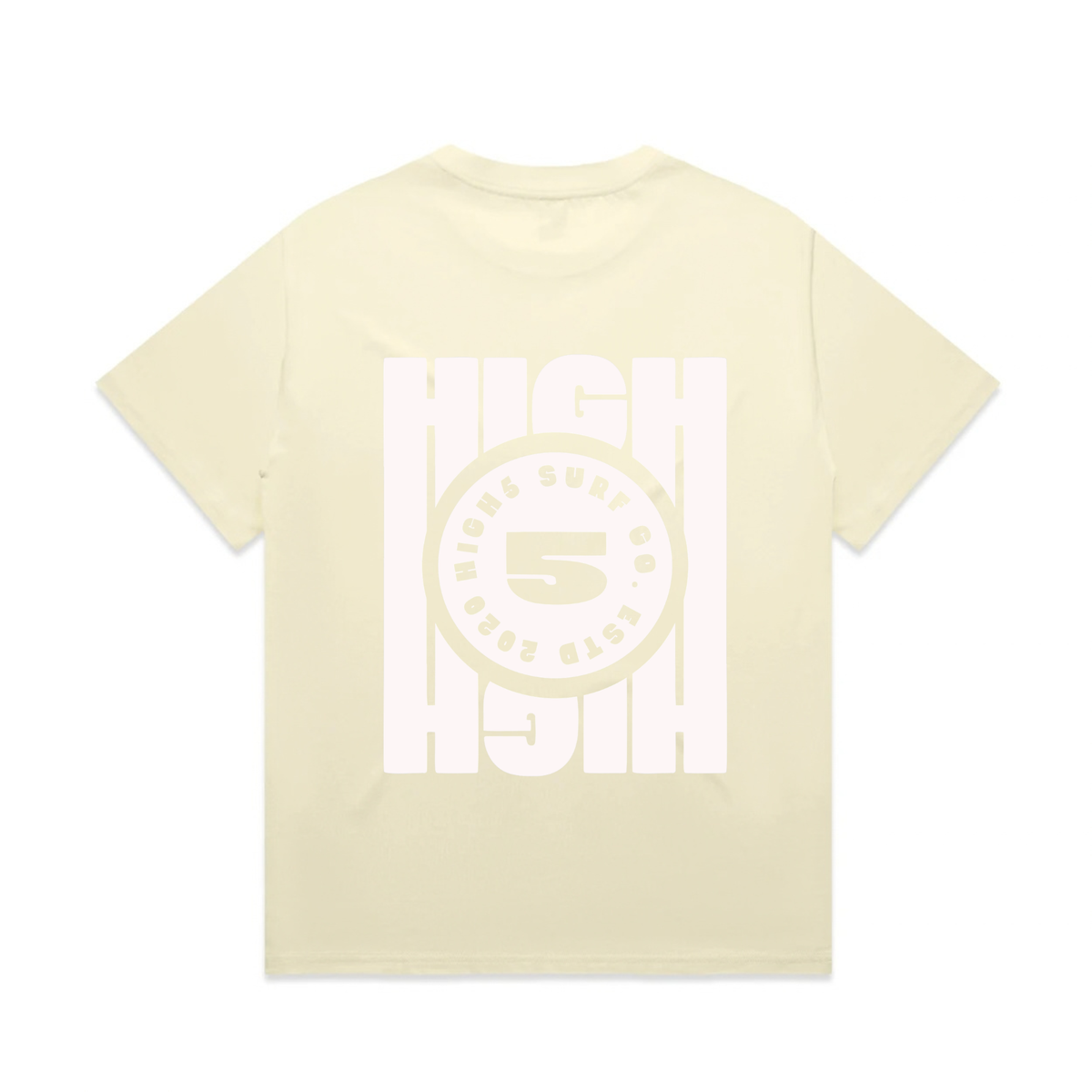 High 5 Cream T-shirt – Grote Rugprint