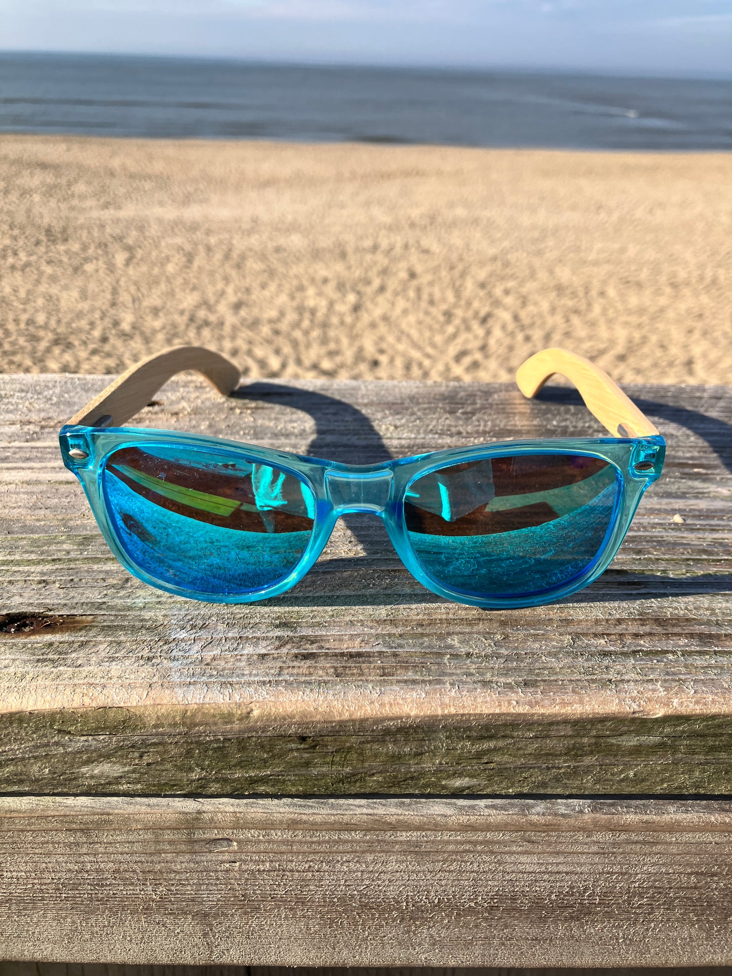 DUKE SUNGLASSES BAMBOO / LIGHT BLUE