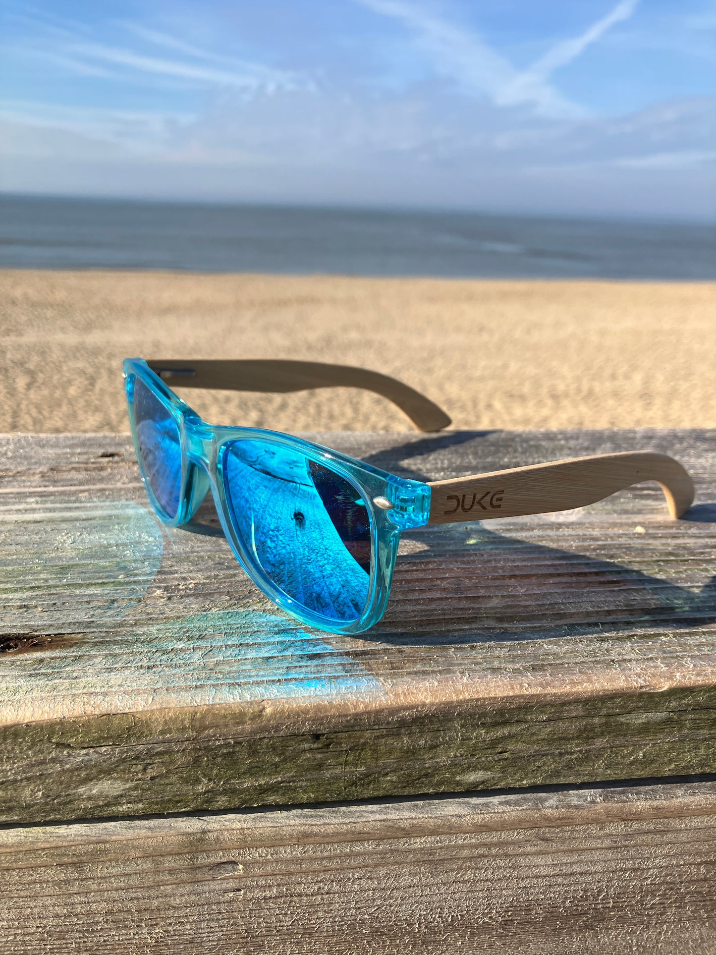 DUKE SUNGLASSES BAMBOO / LIGHT BLUE