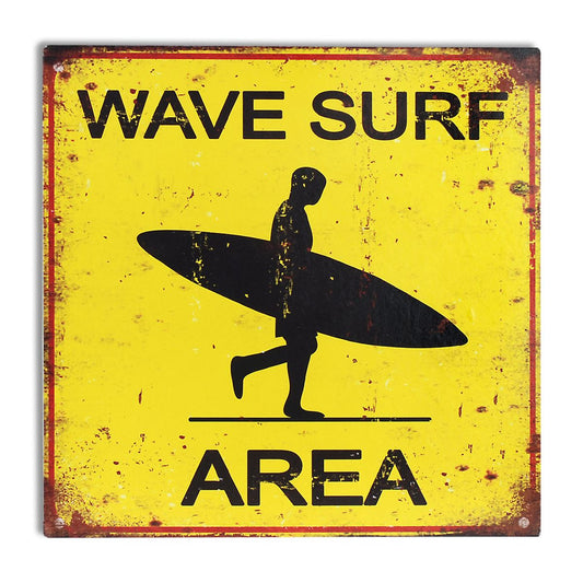 SURFBOARD METAL SIGN VINTAGE LOOK – WAVE AREA