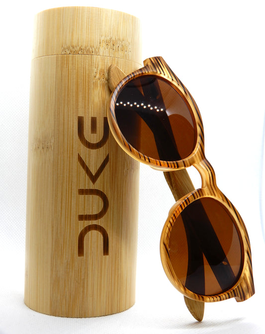 DUKE SUNGLASSES BAMBOO / BROWN STRIPED